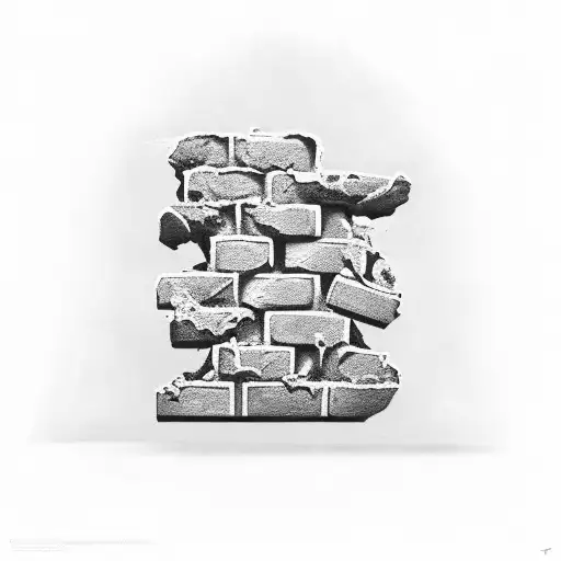 brick wall with money tattoo design idea