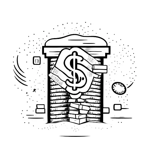 brick wall with money tattoo design idea