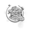 brick wall with money tattoo design idea