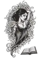dark romance book tattoo design idea