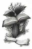 dark romance book tattoo design idea