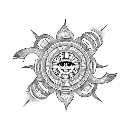 the sun, wheel of fortune, infinity tattoo design idea
