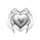 A sketch of your children's initials intertwined with a heart tattoo design idea