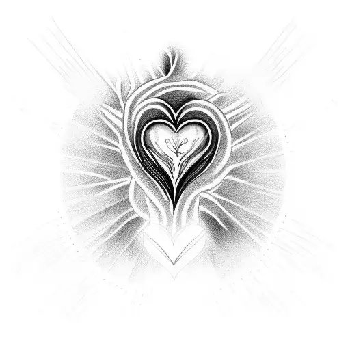 heart on fire  tattoo design idea