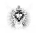 heart on fire  tattoo design idea