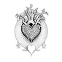 heart on fire  tattoo design idea