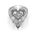 heart on fire  tattoo design idea