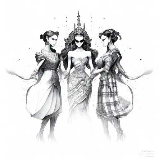 three sisters  tattoo design idea