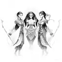 three sisters  tattoo design idea