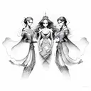 three sisters  tattoo design idea