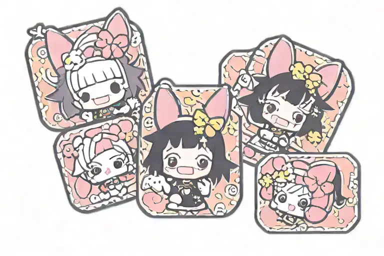 kuromi bandaid tattoo design idea