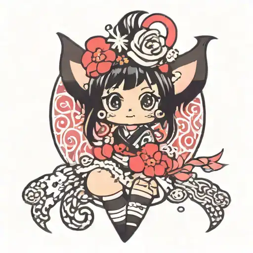 kuromi bandaid tattoo design idea