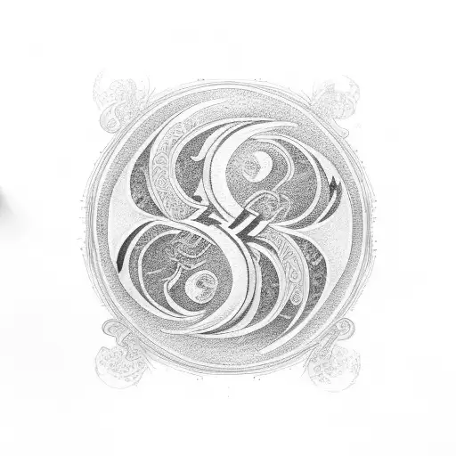 Yin and Yang hour glass question mark tattoo design idea