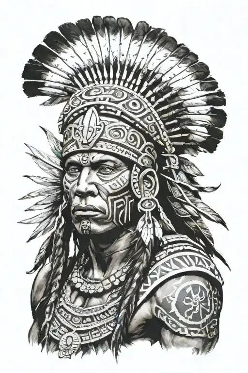 taino indian warrior greek god tattoo design idea