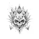 gerrero con espadas  tattoo design idea