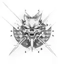 gerrero con espadas  tattoo design idea