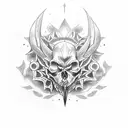 gerrero con espadas  tattoo design idea