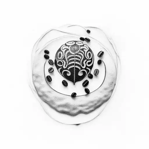 A coffee bean morphing into a handball tattoo design idea