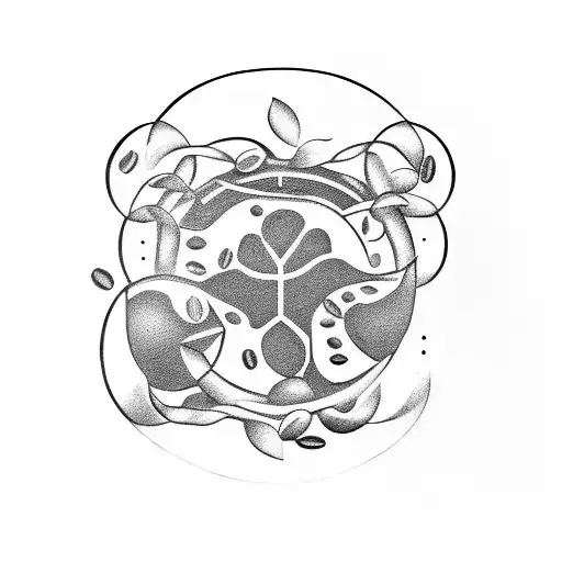 A coffee bean morphing into a handball tattoo design idea