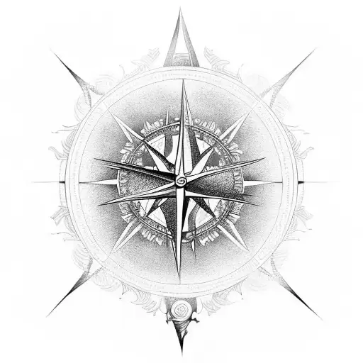 phoenix, compass, clock, roots tattoo design idea