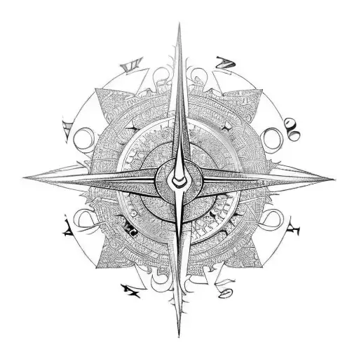 phoenix, compass, clock, roots tattoo design idea