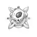 A coffee bean morphing into a handball tattoo design idea