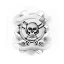 A coffee bean morphing into a handball tattoo design idea