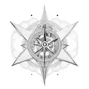 phoenix, compass, clock, roots tattoo design idea