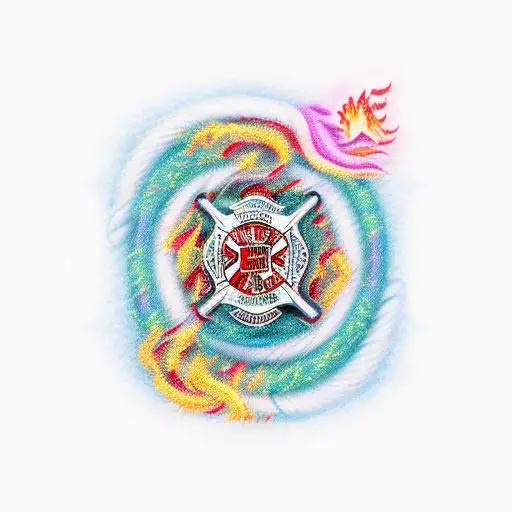 Music and Fire department and medicin combined, forarm tattoo design idea