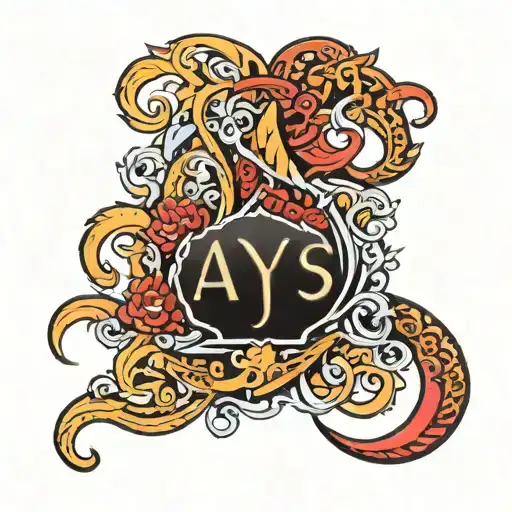 text "ayas" tattoo design idea