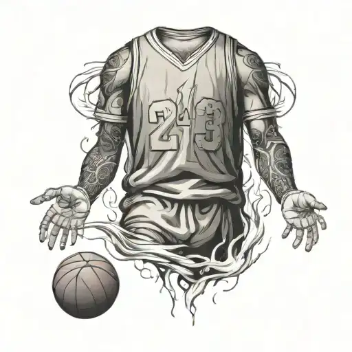 basketball jersey retired tattoo design idea