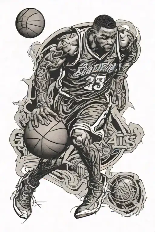 basketball jersey tattoo design idea
