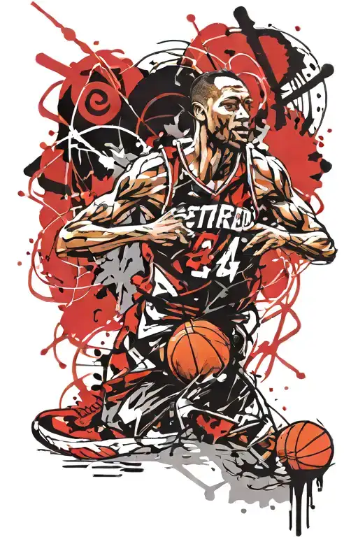 retired basketball jersey tattoo design idea