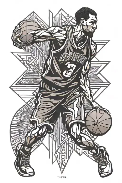 retired basketball jersey tattoo design idea