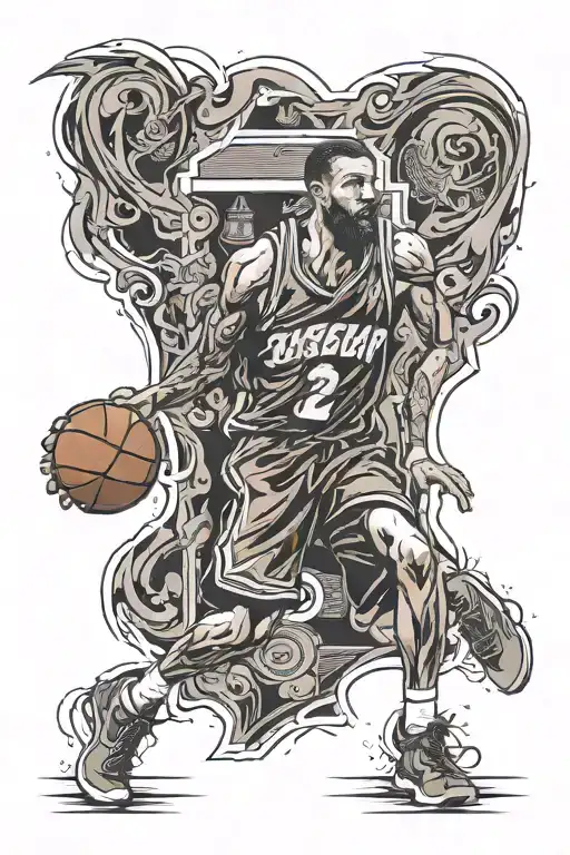 basketball jersey tattoo design idea