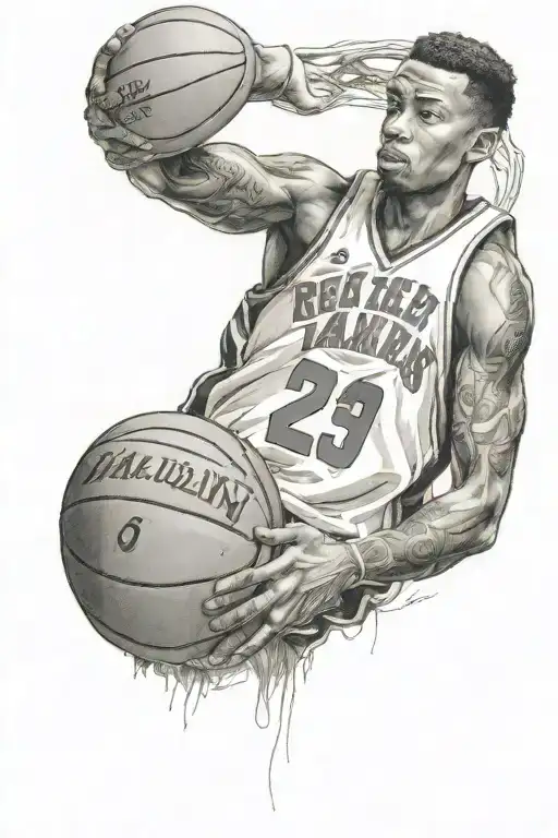 basketball jersey retired tattoo design idea