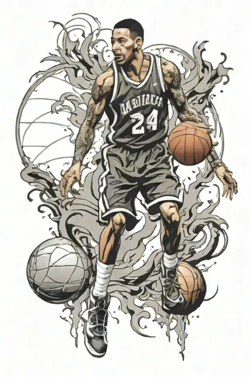 basketball jersey retired tattoo design idea