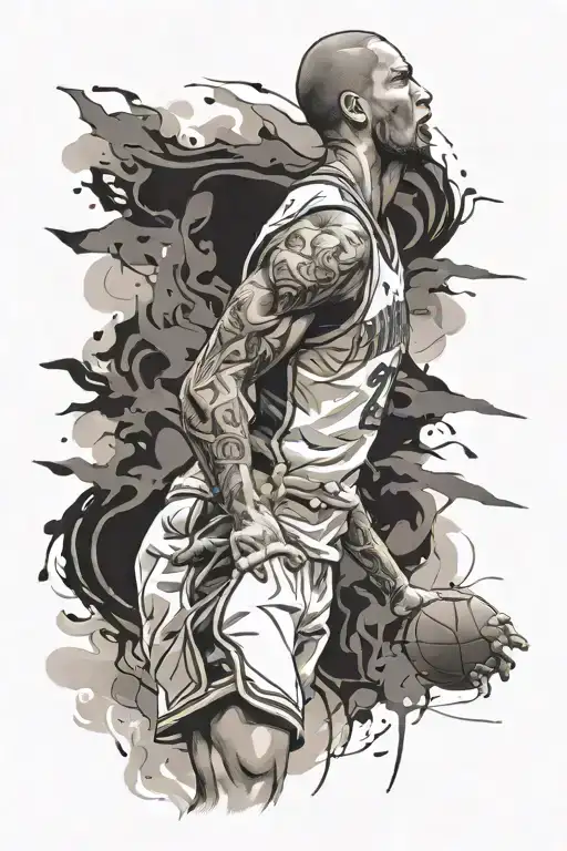 basketball jersey paying homage, no player tattoo design idea
