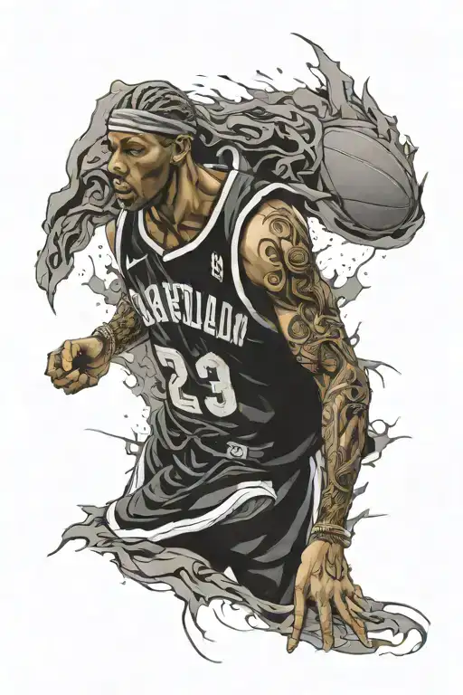 basketball jersey paying homage tattoo design idea