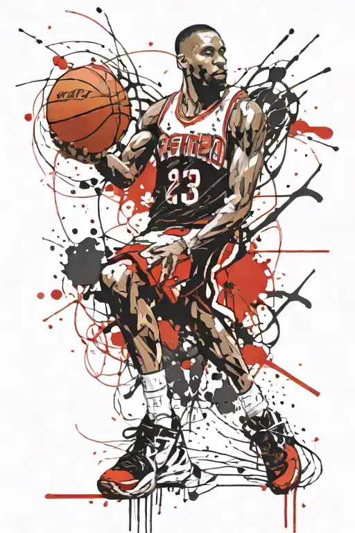 retired basketball jersey tattoo design idea