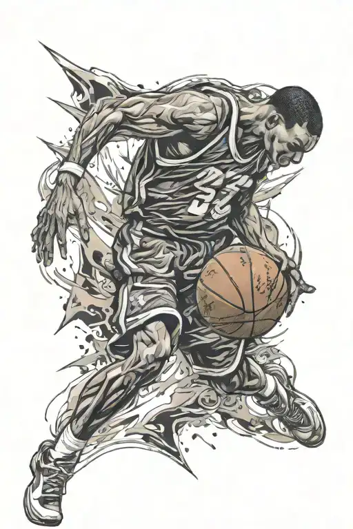 basketball jersey paying homage, no player tattoo design idea