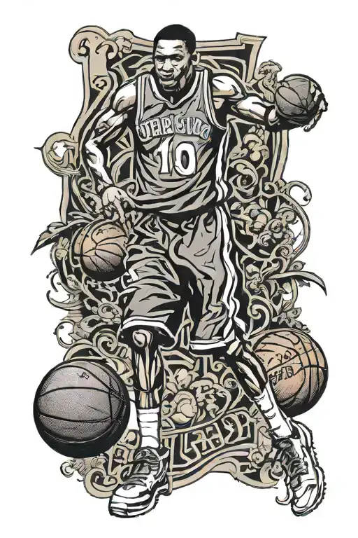 basketball jersey, number 10 tattoo design idea
