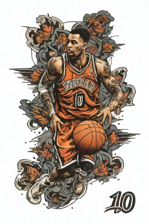 basketball jersey, number 10 tattoo design idea