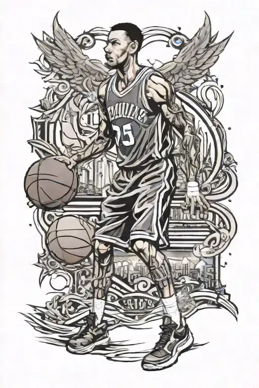 basketball jersey tattoo design idea
