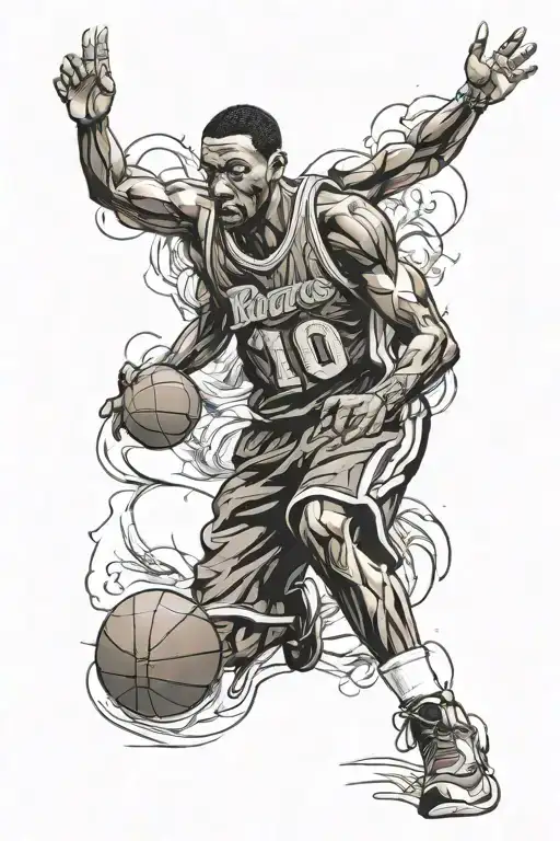 retired  basketball jersey, number 10 tattoo design idea