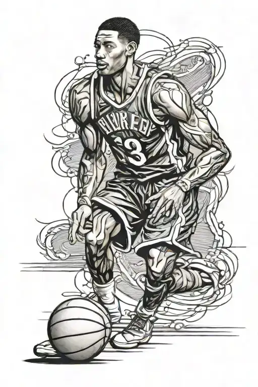 basketball jersey retired tattoo design idea