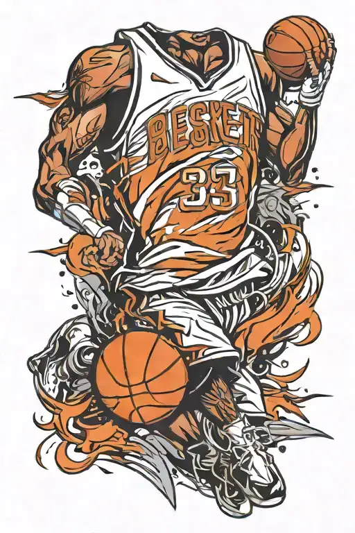 basketball jersey tattoo design idea
