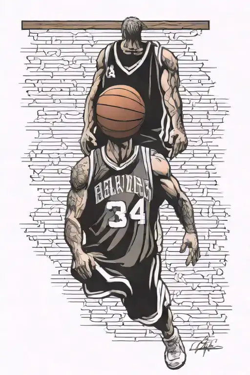 basketball jersey hanging from a rib tattoo design idea