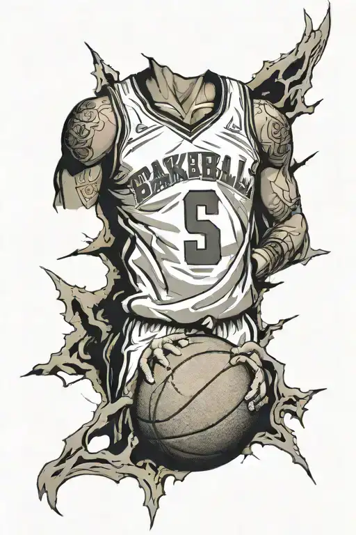 basketball jersey tattoo design idea