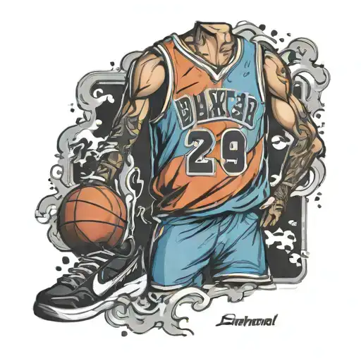 basketball jersey retired tattoo design idea